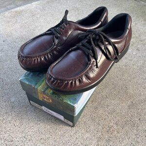 SAS Take Time Oxford Leather Comfort Shoes Women's Size 9 M Antique Wine